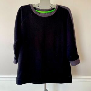 Cuddl Duds Fleece 3/4 Sleeve Sweatshirt Black & Gray Medium